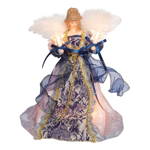Kurt S. Adler 12in. Delft Blue Angel Tree Topper - image 