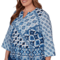 Plus Size Alfred Dunner Indigo Girls 3/4 Sleeve Patchwork Blouse - image 5