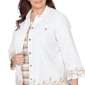 Plus Size Alfred Dunner Natural Wonder Embroidered Denim Jacket - image 5