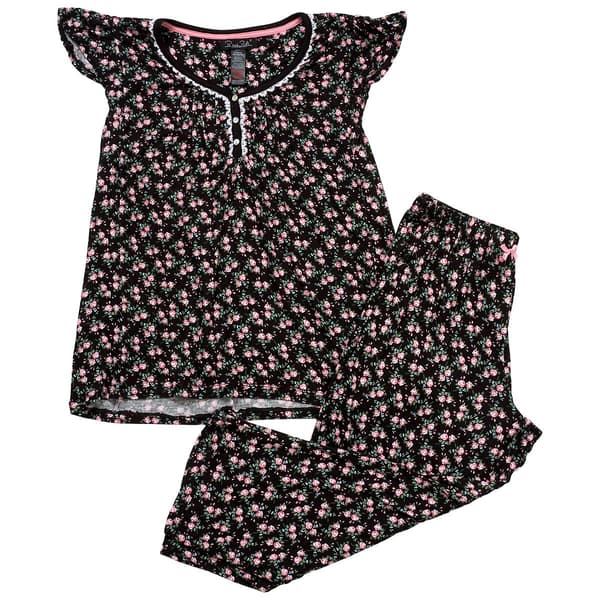 Womens Rene Rofe Cap Sleeve Ditsy Floral Pajama Set - image 