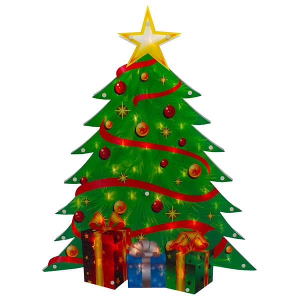Northlight Seasonal Christmas Tree with Presents Window Decor - image 