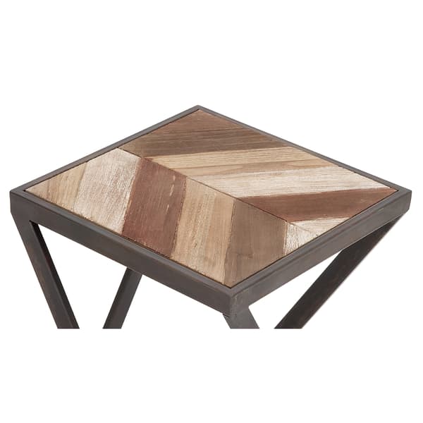 9th & Pike&#174; Geometric Metal And Wood Accent Table - Set Of 2