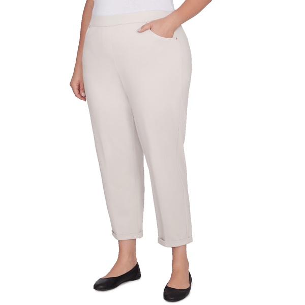 Plus Size Alfred Dunner Romancing The Stone Cuffed Ankle Pants