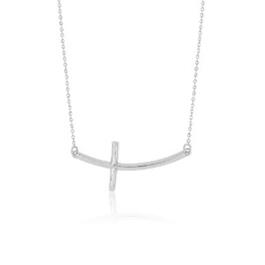 Sterling Silver Curved Cross Necklace