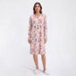 Womens Charmour Long Sleeve Floral Velour V-Neck Nightshirt - image 1