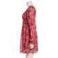 Juniors Jolt Long Sleeve Pebble Chiffon Velvet Trim Skater Dress - image 4