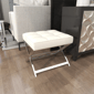 9th & Pike® Modern White Leather Ottoman Stool - image 10