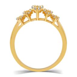 Nova Star® Gold Plated Lab Grown Diamond Cluster Statement Ring