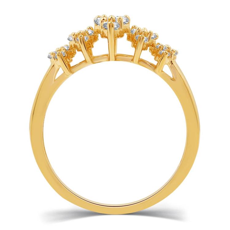 Nova Star® Gold Plated Lab Grown Diamond Cluster Statement Ring