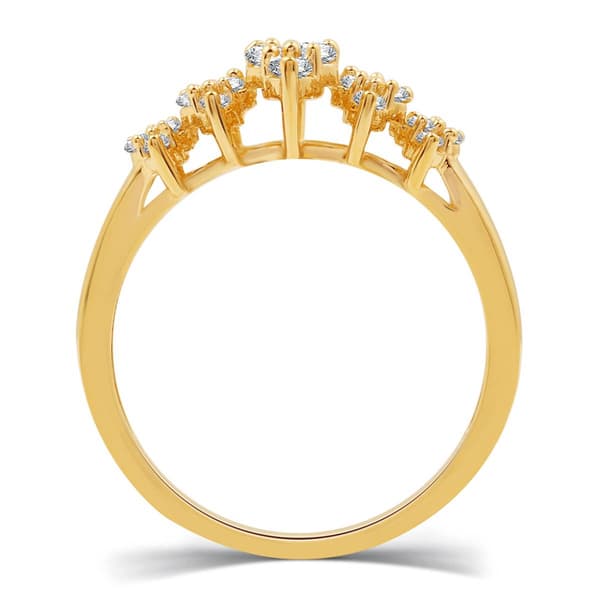 Nova Star® Gold Plated Lab Grown Diamond Cluster Statement Ring