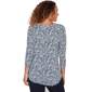 Womens Emaline Key Items 3/4 Sleeve Strap V-Neck Jacquard Blouse - image 2
