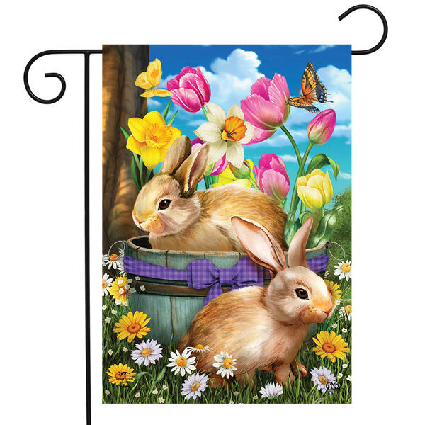 Bunny Basket Garden Flag - image 