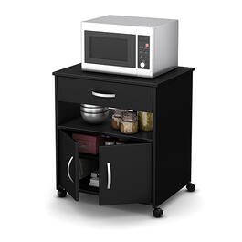 South Shore Axess Microwave Cart on Wheels - Black
