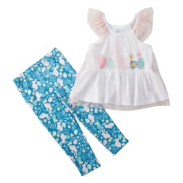 Toddler Girl Willow & Wyatt 2pc.Bunny with Eggs Leggings Set