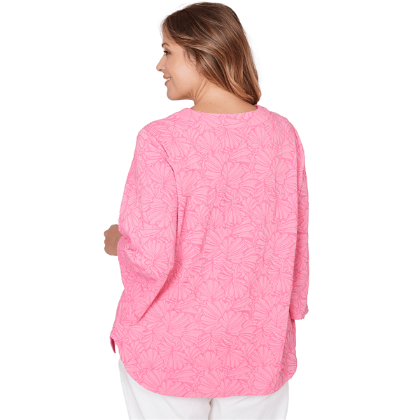 Plus Size Ruby Rd. California Dreaming Horseshoe Floral Blouse