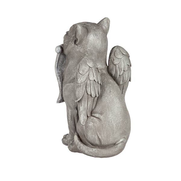 Evergreen 14in. Cat with Scroll Memorial Garden Statuary
