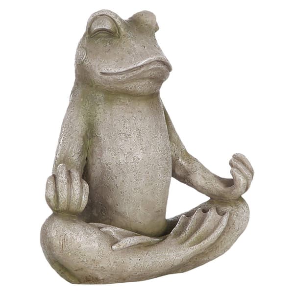Hi-Line Gift Frog Sitting in Lotus Position Garden Statue