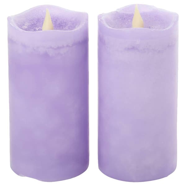 Mikasa&#40;R&#41; 3x6 Lavender Pillar Candles - Set of 2 - image 