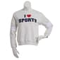 Juniors No Comment Striped Sleeve I Love Sports Sweatshirt - image 1