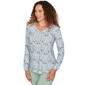 Womens Emaline Seabreeze Essence Long Sleeve Diamond Blouse - image 3