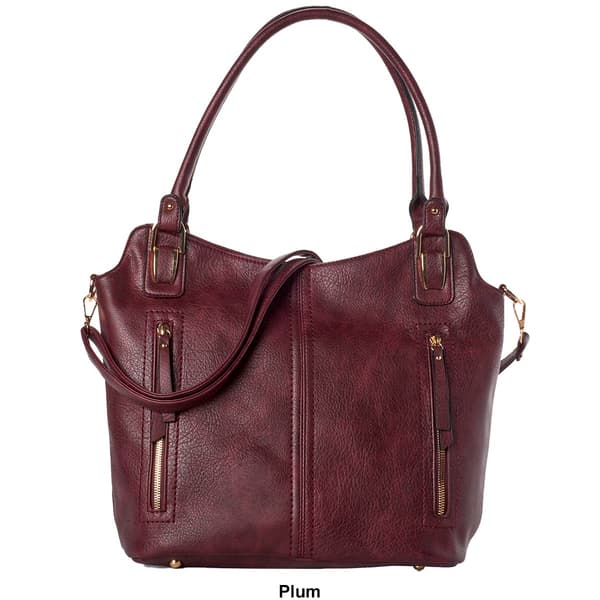 DS Fashion NY Double Handle Zip Front Pocket Tote