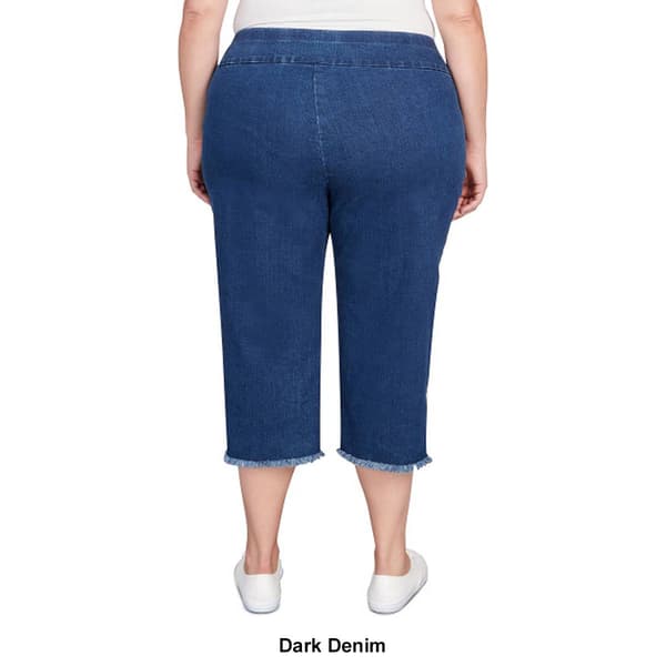Plus Size Alfred Dunner Classics Denim Fringe Capri Pants