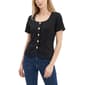 Womens NY Collection Short Sleeve Solid With Novelty Buttons - image 1