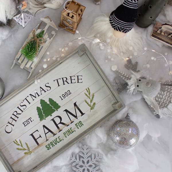 Northlight Farm Fresh Christmas Trees Wooden Tray - Set of 2
