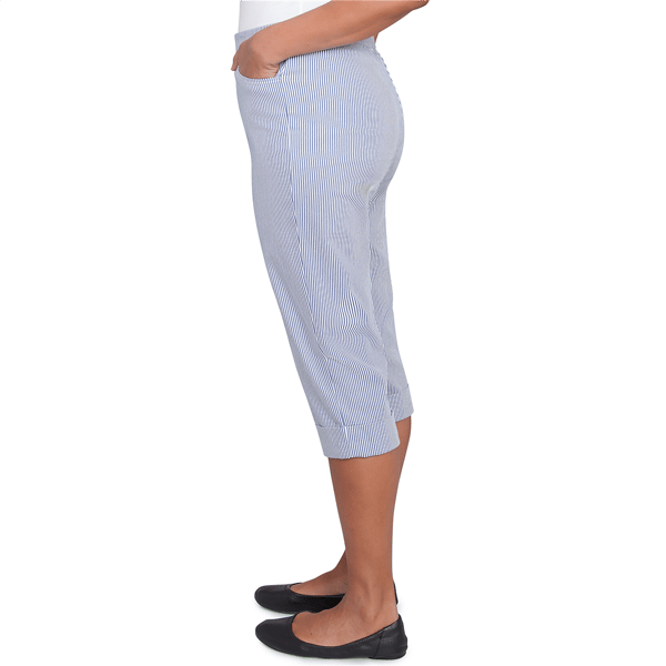 Womens Alfred Dunner Land of the Free Pinstripe Clamdiggers