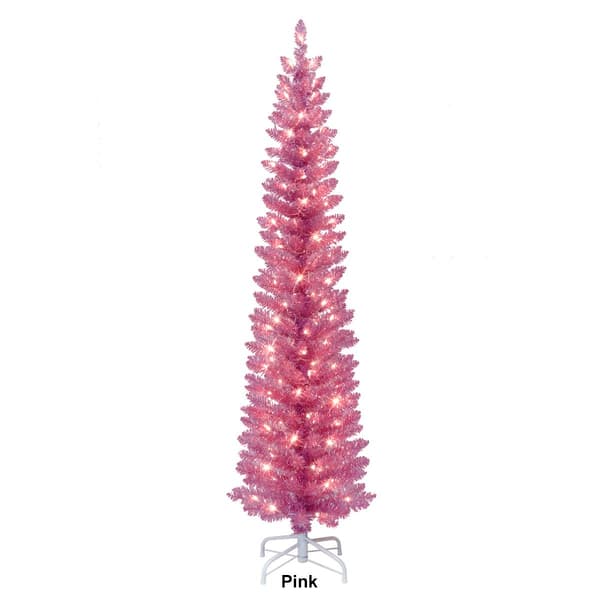 Puleo International 7ft. Pre-Lit Tinsel Artificial Christmas Tree