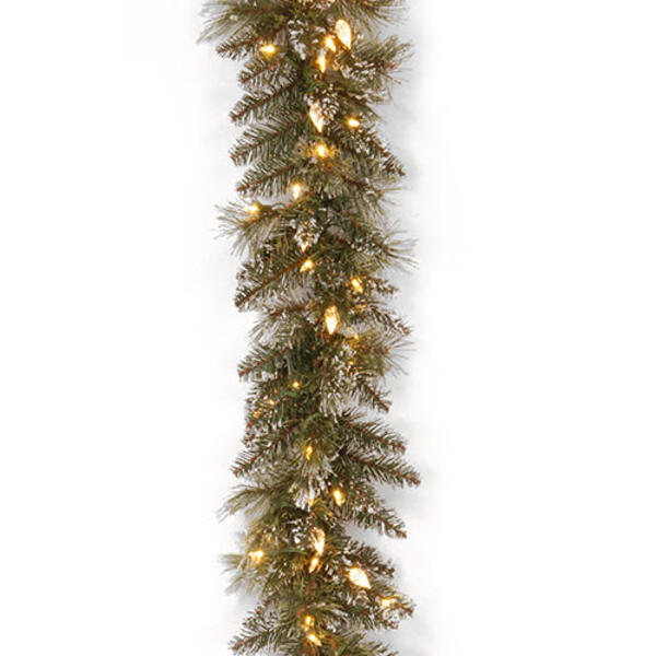National Tree 9ft. Glittery Pine Pre-Lit Garland - image 