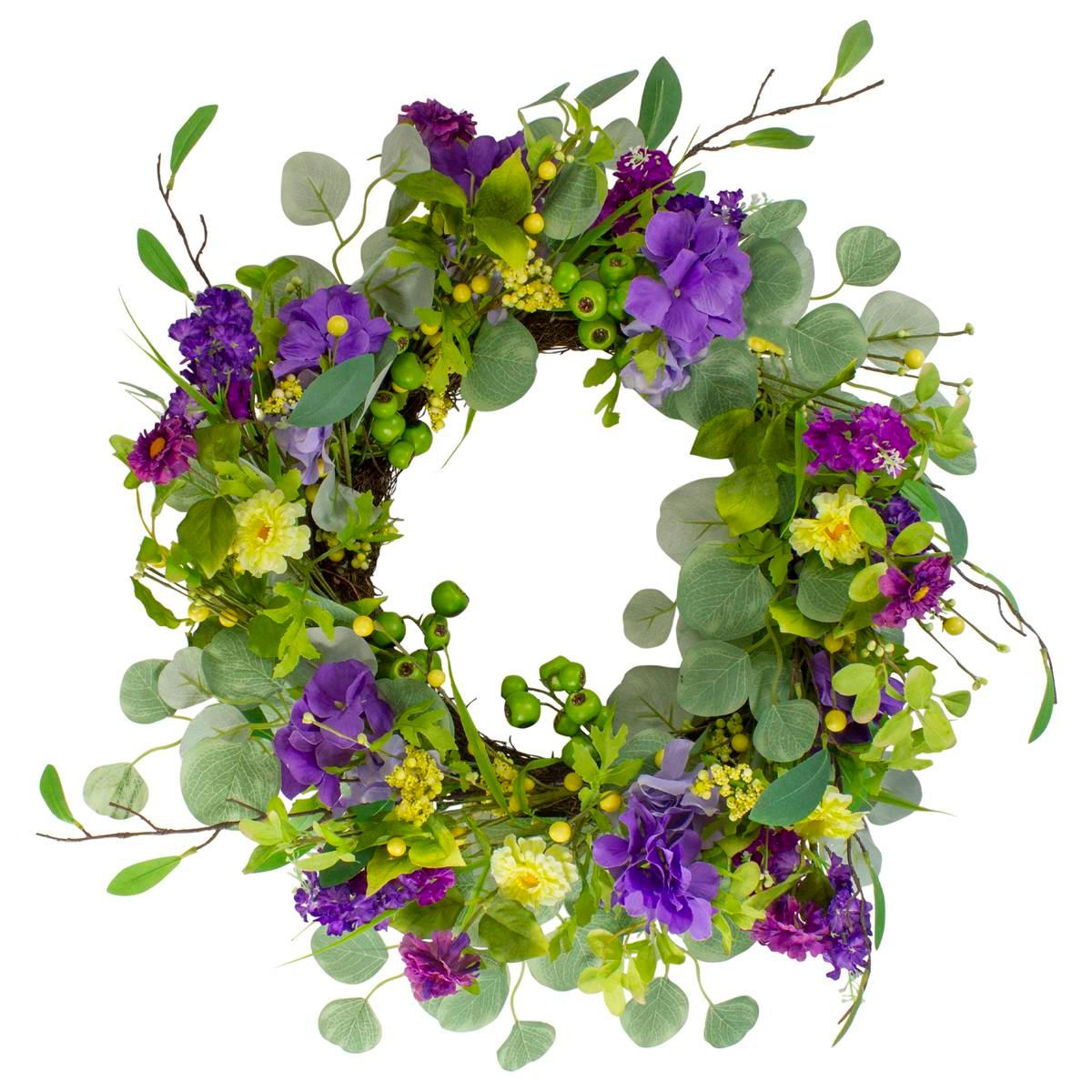 Northlight Hydrangea and Eucalyptus Wreath