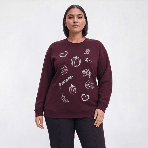 Plus Size Architect(R) Long Sleeve Fleece Lined Pumpkin Sweatshirt - image 