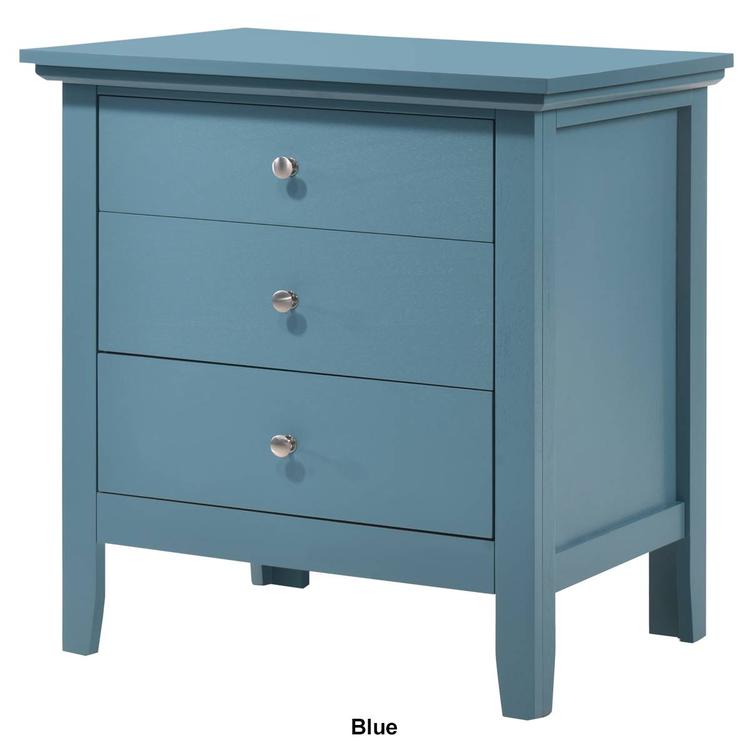 Passion Furniture Hammond 3-Drawer Nightstand