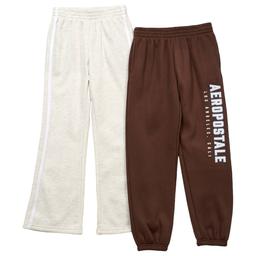 Girls (7-16) Aeropostale 2pk. Fleece Joggers & Flare Pants -Brown