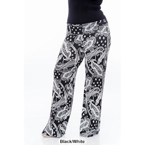 Plus Size White Mark Palazzo Print Pants