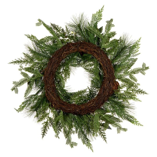 National Tree 24in. Artificial Christmas Wreath w/ Pinecones