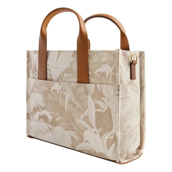 Tommy Bahama Leather Trim Medium Floral Tote