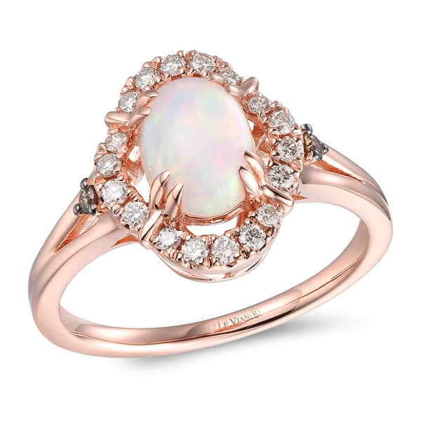 Le Vian&#40;R&#41; 14kt. Rose Gold 3/4ctw. Opal & Diamond Accent Ring - image 