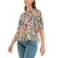Womens Zac & Rachel Short Wide Sleeve Paisley Chiffon Blouse - image 3