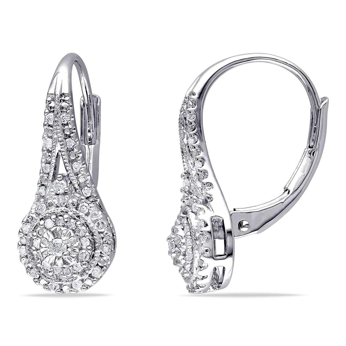 Diamond Classics™ Sterling Silver 1/4ctw. Leverback...