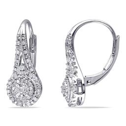 Diamond Classics(tm) Sterling Silver 1/4ctw. Leverback Earrings