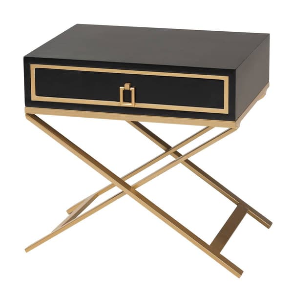 Baxton Studio Lilibet Glam & Luxe Wood 1-Drawer End Table - image 