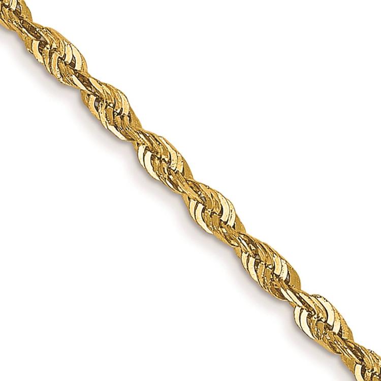 Unisex Gold Classics™ 1.5mm. Diamond Cut Light Rope Necklace