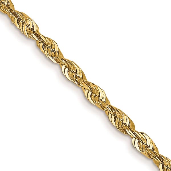 Unisex Gold Classics&#8482; 1.5mm. Diamond Cut Light Rope Necklace