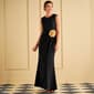Womens Connected Apparel Sleeveless Crepe Gown with Flower Trim - image 1