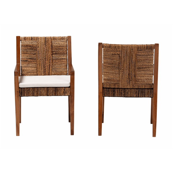 bali & pari Chabela 2pc. Handwoven Seagrass Armchairs