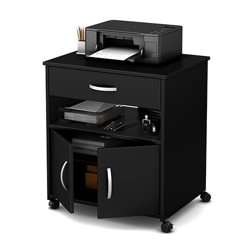 South Shore Axess Printer Cart on Wheels - Black