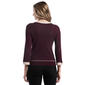 Womens Rafaella® 3/4 Sleeve Contrast Trim Sweater - image 4