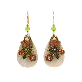 Silver Forest Gold-Tone Floral Swag Teardrop Earrings